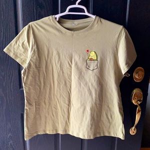 Shein Curve Avocado Pocket T-Shirt